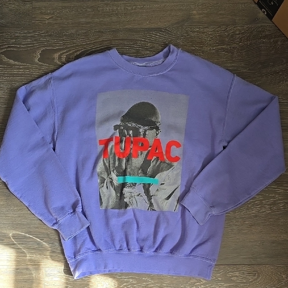 Purple Tupac Graphic Women's Sweater